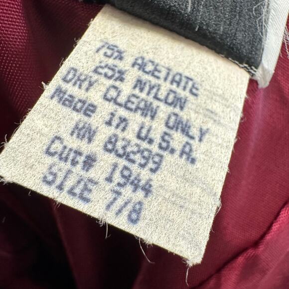 JUMP Vintage Velvet Puff Sleeve V-Neck  Fit & Flare Mini Dress Dark Romantic 7/8 - Picture 11 of 14